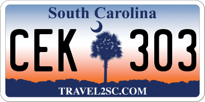 SC license plate CEK303