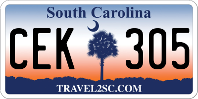 SC license plate CEK305