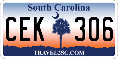 SC license plate CEK306