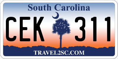 SC license plate CEK311