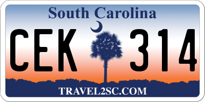 SC license plate CEK314