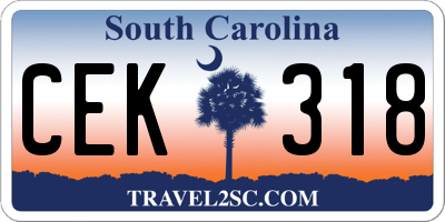 SC license plate CEK318