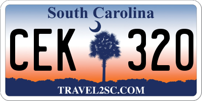 SC license plate CEK320