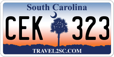 SC license plate CEK323