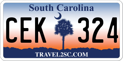 SC license plate CEK324