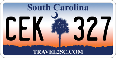 SC license plate CEK327