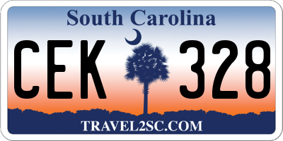 SC license plate CEK328