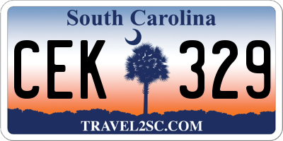 SC license plate CEK329