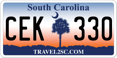 SC license plate CEK330