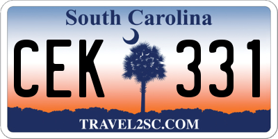 SC license plate CEK331