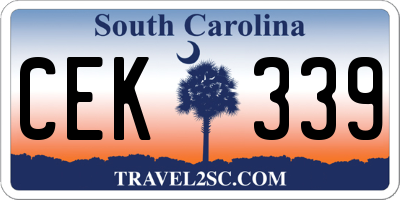SC license plate CEK339