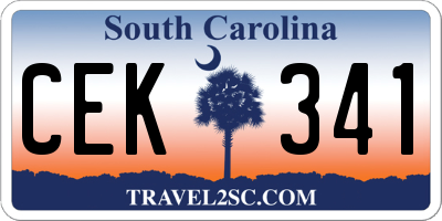 SC license plate CEK341
