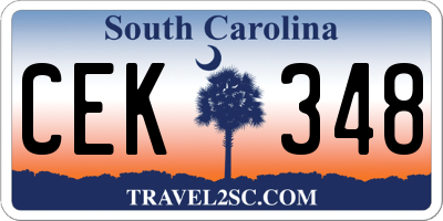 SC license plate CEK348