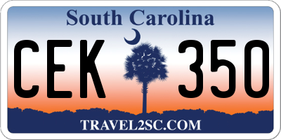 SC license plate CEK350