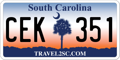 SC license plate CEK351