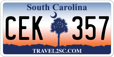 SC license plate CEK357