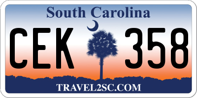 SC license plate CEK358