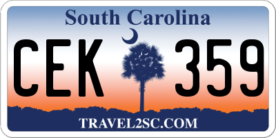 SC license plate CEK359