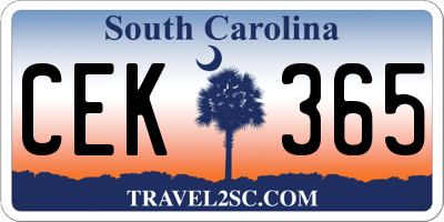SC license plate CEK365