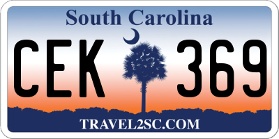 SC license plate CEK369