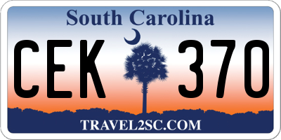 SC license plate CEK370