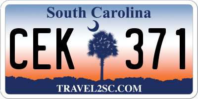 SC license plate CEK371