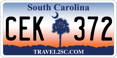 SC license plate CEK372