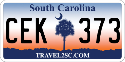 SC license plate CEK373
