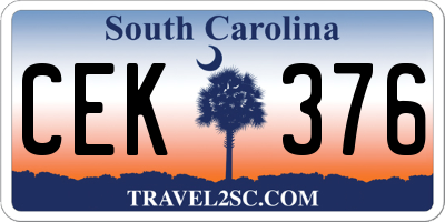 SC license plate CEK376