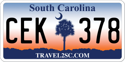 SC license plate CEK378