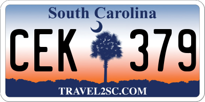 SC license plate CEK379