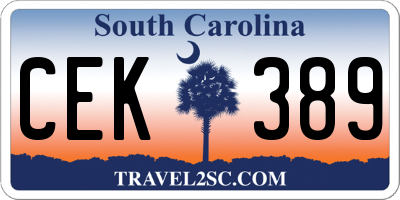 SC license plate CEK389