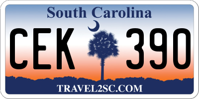 SC license plate CEK390