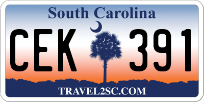 SC license plate CEK391