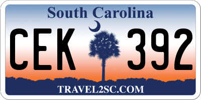SC license plate CEK392