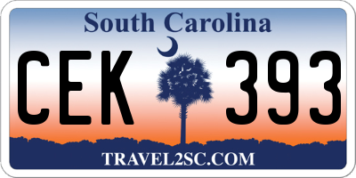 SC license plate CEK393