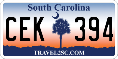 SC license plate CEK394