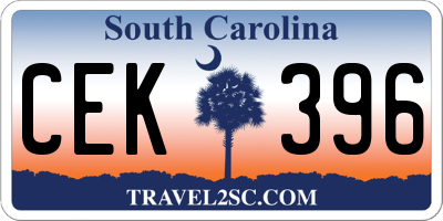 SC license plate CEK396