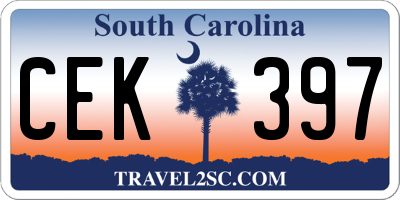 SC license plate CEK397