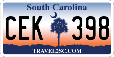 SC license plate CEK398
