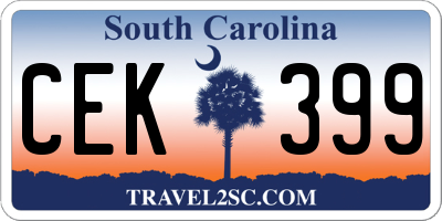 SC license plate CEK399