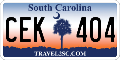 SC license plate CEK404