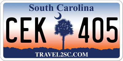 SC license plate CEK405