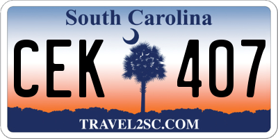 SC license plate CEK407