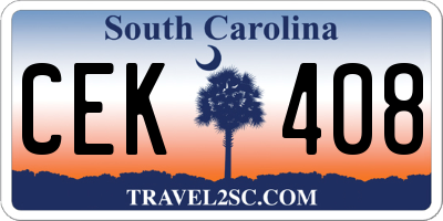 SC license plate CEK408
