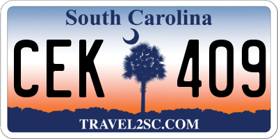 SC license plate CEK409