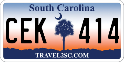SC license plate CEK414