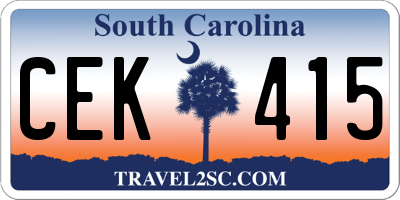 SC license plate CEK415