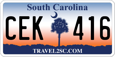SC license plate CEK416