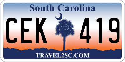 SC license plate CEK419
